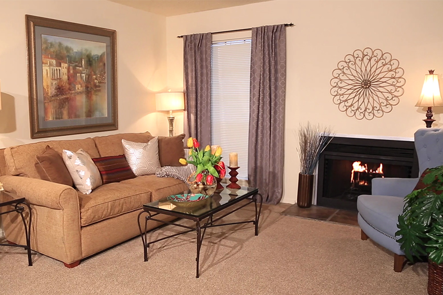 Relais Esplanade Living Room with Fireplace